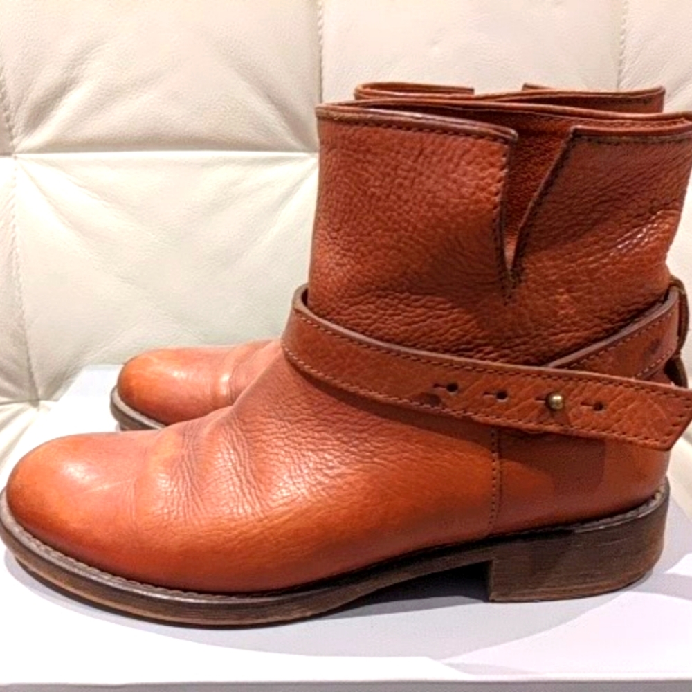 Madewell leather ankle boots booties, size 5.5, brown